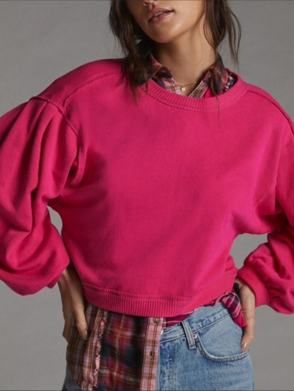 Pilcro Pink Open Back Sweater